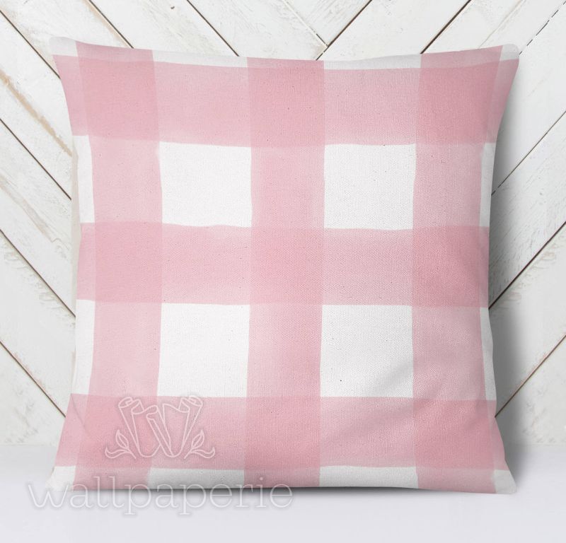 Pastel Pink Floral & Gingham Pillows