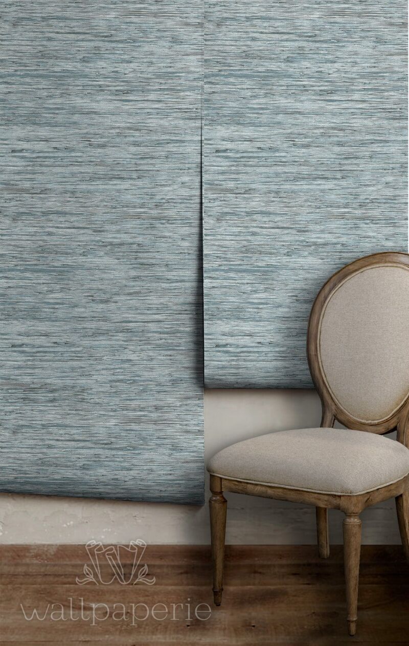 Faux Grasscloth | Spa Blue
