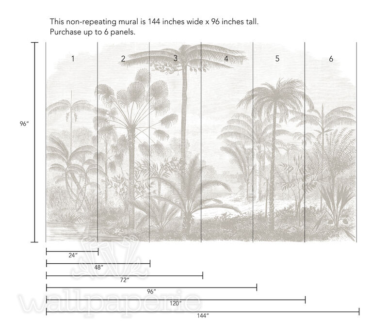 Tropicale Etched Mural Greige