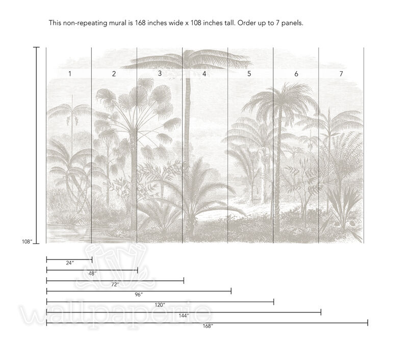Tropicale Etched Mural Greige