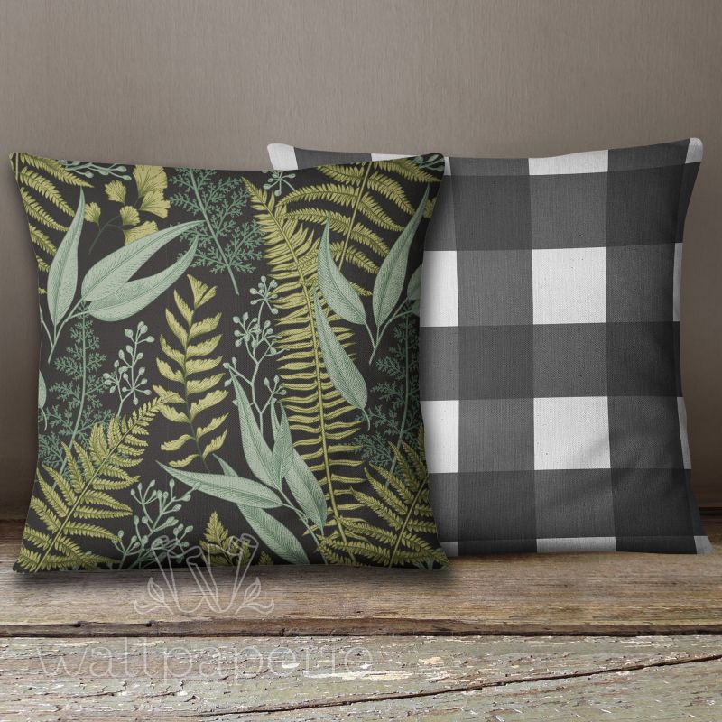 Merritt Botanical | Black Buffalo Check Pillows