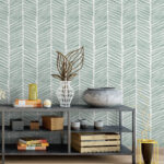Watercolor Herringbone | Aqua
